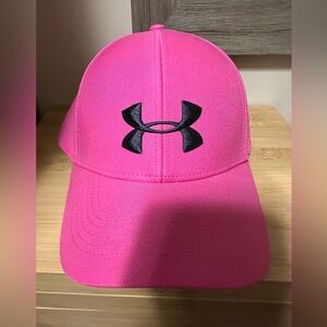 Under Armour Bright Pink Hat with Black Logo